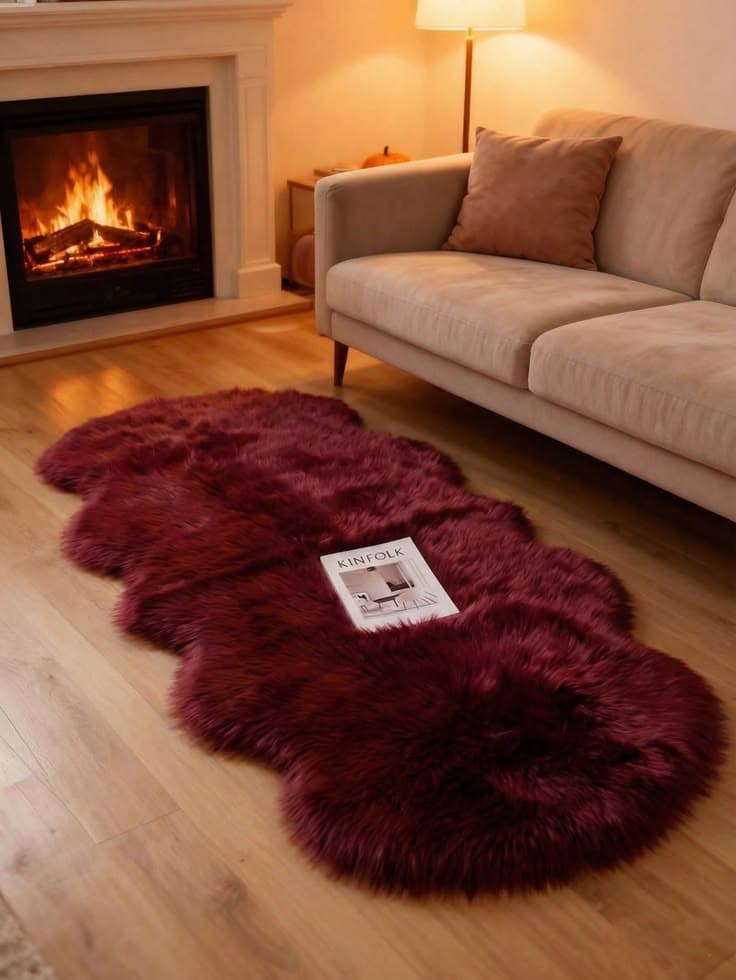 Fluffy bedside mat