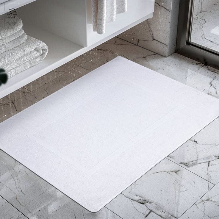 White bathroom floor mat set — view 6